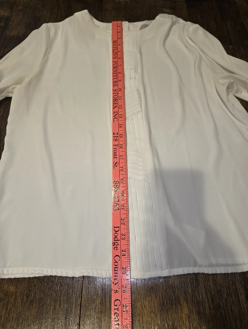 Vintage NICOLA White‎ Pleated-Front Long Sleeve Blouse